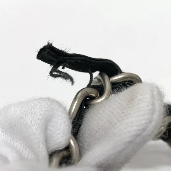 CHANEL CC Mark Chocolate bar Chain Shoulder Bag Nylon Black/SilverHardware - Picture 6 of 16